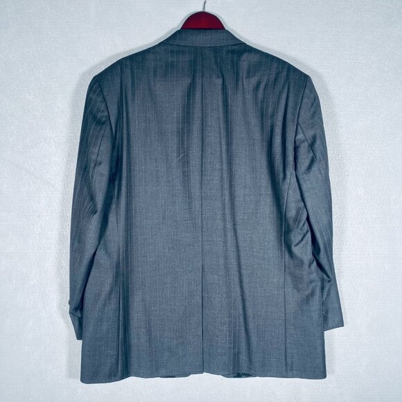 Vintage Ralph Lauren Chaps Suit Mens 44R Gray Wool 2 Piece Pinstripe 38x31 - Picture 11 of 16